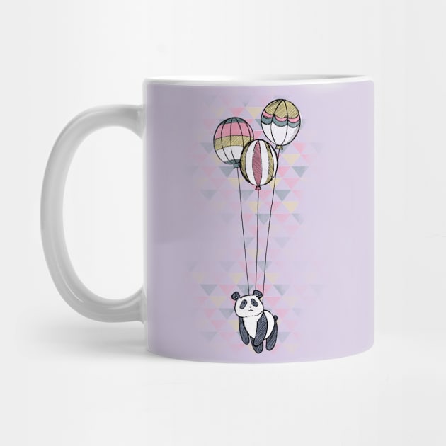 Panda with balloons by Shirt.ly